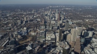 AX0171_0093 - 6.7K aerial stock footage fly over Downtown toward Midtown Atlanta, Georgia