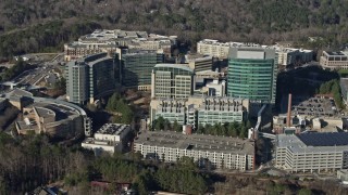 AX0171_0115 - 6.7K aerial stock footage of the Centers for Disease Control and Prevention in Atlanta, Georgia