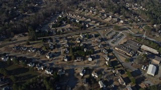 AX0171_0130 - 6.7K aerial stock footage approach and flyby suburban homes in Lilburn, Georgia
