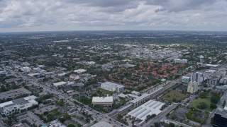 AX0172_046 - 6.7K aerial stock footage of a wide view of suburban neighborhoods in Fort Lauderdale, Florida