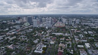 AX0172_050 - 6.7K aerial stock footage of a wide view of Downtown Fort Lauderdale, Florida