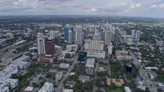AX0172_052 - 6.7K aerial stock footage of orbiting Downtown Fort Lauderdale, Florida