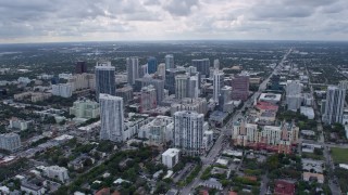 AX0172_053 - 6.7K aerial stock footage of circling Downtown Fort Lauderdale, Florida