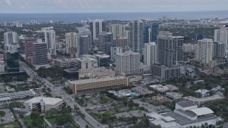 AX0172_055 - 6.7K aerial stock footage of flying past Downtown Fort Lauderdale, Florida