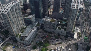 AX0172_109 - 6.7K aerial stock footage of the Brickell City Center in Downtown Miami, Florida