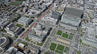 AX0175_0118 - 6K stock footage aerial video of circling San Francisco City Hall in Civic Center, California
