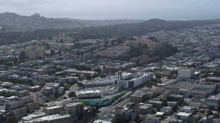 AX0175_0160 - 6K aerial stock footage of USF Lone Mountain in Inner Richmond, San Francisco, California