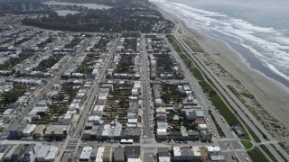 AX0175_0185 - 6K aerial stock footage of Outer Sunset District homes near Ocean Beach, San Francisco, California
