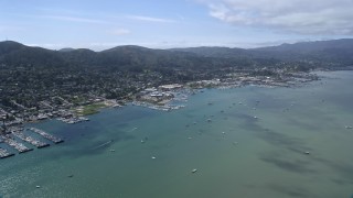 AX0175_0207 - 6K stock footage aerial video of flying by Sausalito overlooking Richardson Bay, California