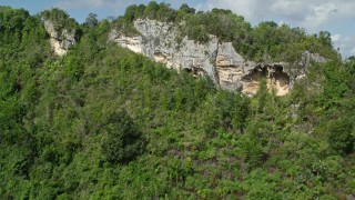 AX101_061E - 4.8K aerial stock footage of lush green forests and mountains, Karst Forest, Puerto Rico