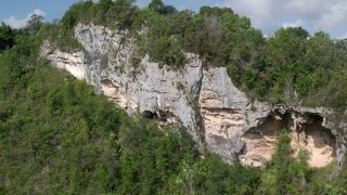 AX101_062 - Aerial stock footage of Lush green forests and mountains, Karst Forest, Puerto Rico 