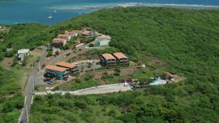 AX102_158 - 4.8K aerial stock footage of The Villas at Bahia Marina, Culebra, Puerto Rico