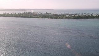 AX103_128 - 4.8K aerial stock footage of Gran Melia Golf Resort with views of Caribbean blue waters, Puerto Rico