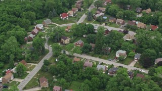 AX105_089E - 4.8K aerial stock footage of suburban neighborhoods, Penn Hills, Pennsylvania