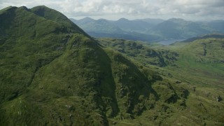 AX110_049 - 5.5K aerial stock footage flyby Ben Lomond in Scottish Highlands, Scotland