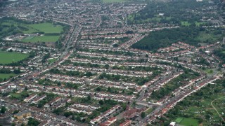 Suburban Houses Aerial Stock Footage