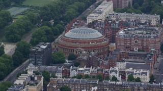 AX114_258 - 5.5K aerial stock footage of orbiting Royal Albert Hall, London, England