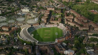 AX115_145 - 5.5K aerial stock footage of circling the The Oval Stadium, London, England