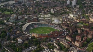 AX115_146 - 5.5K aerial stock footage of an orbit of The Oval stadium, London, England