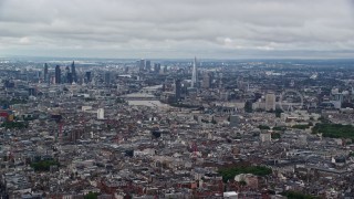 AX115_261 - 5.5K aerial stock footage of a wide view across the city of London, England
