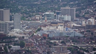 AX115_286 - 5.5K aerial stock footage of Centrale shopping mall, Croydon, England