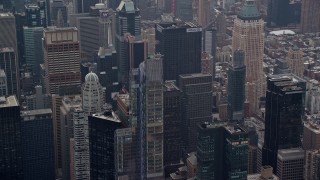 AX120_167E - 5.5K aerial stock footage orbit One57 skyscraper in Midtown Manhattan, New York City