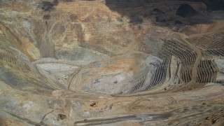 AX130_052 - 5.5K aerial stock footage of a view of the Bingham Canyon Mine (Kennecott Copper Mine), Utah