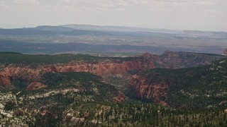 AX130_358 - 5.5K aerial stock footage of a wide view of mountains and canyons, Dixie National Forest, Utah