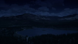 AX130_416_DFN - Aerial stock footage of 4K day for night color corrected aerial footage of flying by Barney Top Mesa, seen from Pine Lake, Utah
