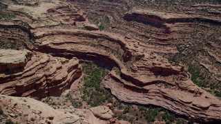 AX136_067 - 5.5K stock footage aerial video of a view of desert mesas and canyons, Cedar Mesa, Utah