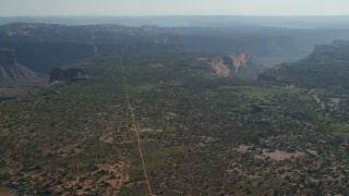 AX138_131 - 5.5K aerial stock footage approach Taylor Canyon in Canyonlands National Park, Utah