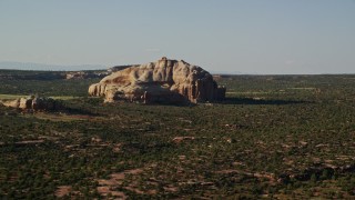 AX138_143 - 5.5K aerial stock footage of Beehive Butte in Canyonlands National Park, Utah