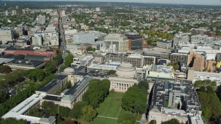 AX142_043 - 5.5K stock footage aerial video approaching Massachusetts Institute of Technology (MIT), Cambridge, Massachusetts