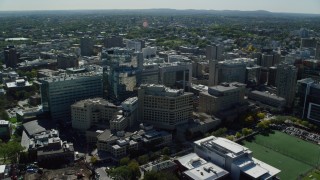 AX142_136 - 5.5K stock footage aerial video orbiting Beth Israel Hospital, Longwood Medical Area, Boston, Massachusetts