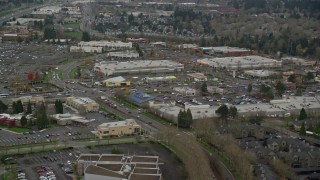 AX155_006 - 5.5K aerial stock footage flying over the Tanasbourne Town Center in Hillsboro, Oregon