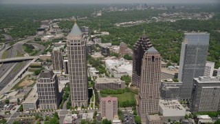 AX36_043E - 4.8K aerial stock footage One Atlantic Center skyscraper, Midtown Atlanta, Georgia