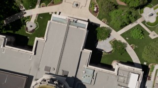 AX36_101 - 4.8K aerial stock footage tilting up from Downtown Connector revealing Georgia State Capitol, Atlanta