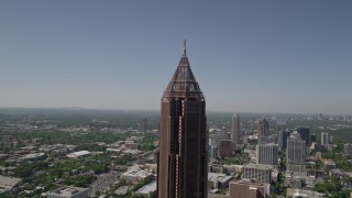 AX37_017 - 4.8K aerial stock footage orbiting Bank of America Plaza, Midtown Atlanta, Georgia