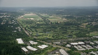 AX46_025E - 5K aerial stock footage of Willows Run Golf Complex in Redmond, Washington