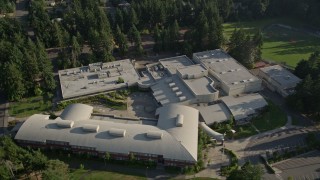 AX49_035 - 5K aerial stock footage of Interlake High School in Bellevue, Washington