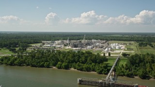 AX60_016 - 5K aerial stock footage of the Dupont Chemical Plant in LaPlace, Louisiana