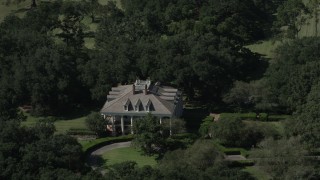 AX60_039 - 5K aerial stock footage of orbiting Oak Valley Plantation and grounds in Vacherie, Louisiana
