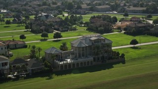 AX60_093 - 5K aerial stock footage of a spacious mansion near the Mississippi River in Kenner, Louisiana