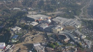 AX64_0013 - 5K aerial stock footage fly over the theme park in Universal City, California