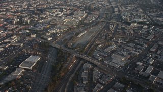 AX64_0062 - 5K aerial stock footage of Burbank Town Center, Interstate 5 and big box stores in Burbank, California