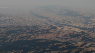 AX70_024 - 4K aerial stock footage Los Padres National Forest mountains at sunrise, California
