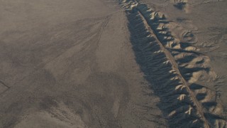 AX70_044 - 4K aerial stock footage Bird's eye view of the San Andreas Fault in Southern California