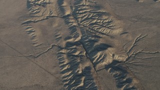 AX70_047 - 4K aerial stock footage Bird's eye of San Andreas Fault, Southern California