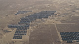 AX70_053 - 4K stock footage aerial video Solar arrays at the Topaz Solar Farm in the Carrizo Plain, California