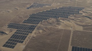 AX70_054 - 4K stock footage aerial video Large solar arrays at the Topaz Solar Farm in the Carrizo Plain, California